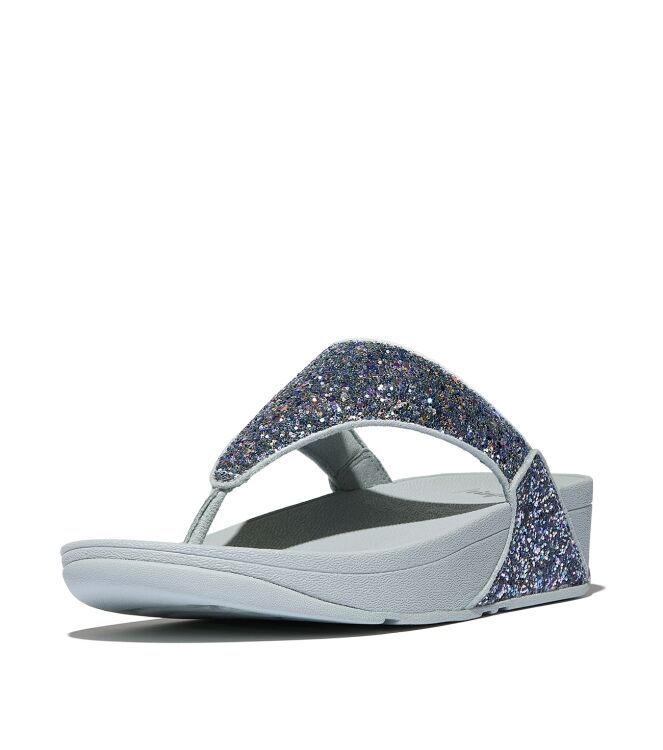 FitFlop lulu multi-tonal glitter toe-post sandals quiet blue Direct leverbaar uit de webshop van www.meijerink-schoenen.nl/