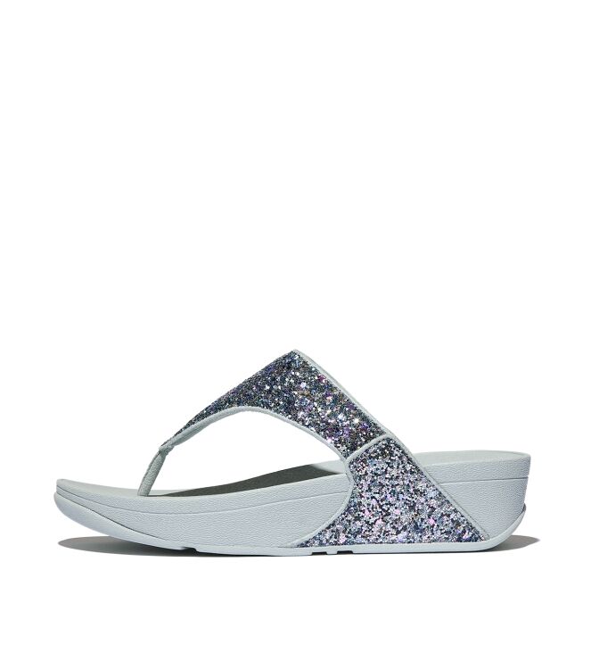 FitFlop lulu multi-tonal glitter toe-post sandals quiet blue Direct leverbaar uit de webshop van www.meijerink-schoenen.nl/