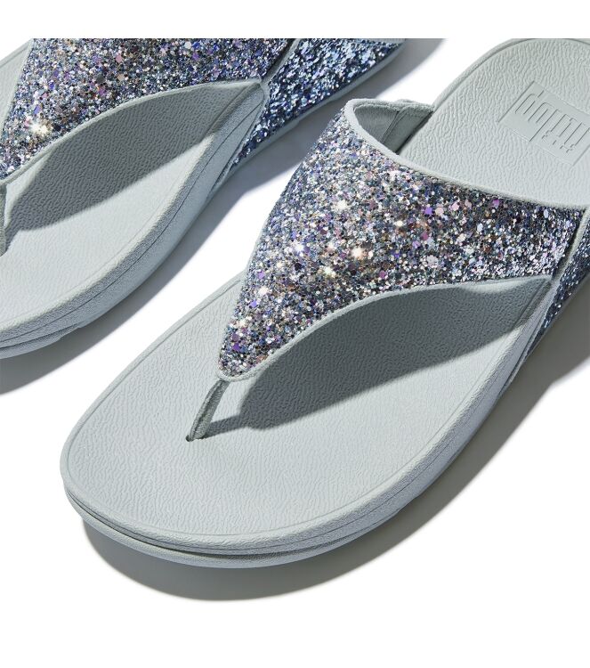 FitFlop lulu multi-tonal glitter toe-post sandals quiet blue Direct leverbaar uit de webshop van www.meijerink-schoenen.nl/