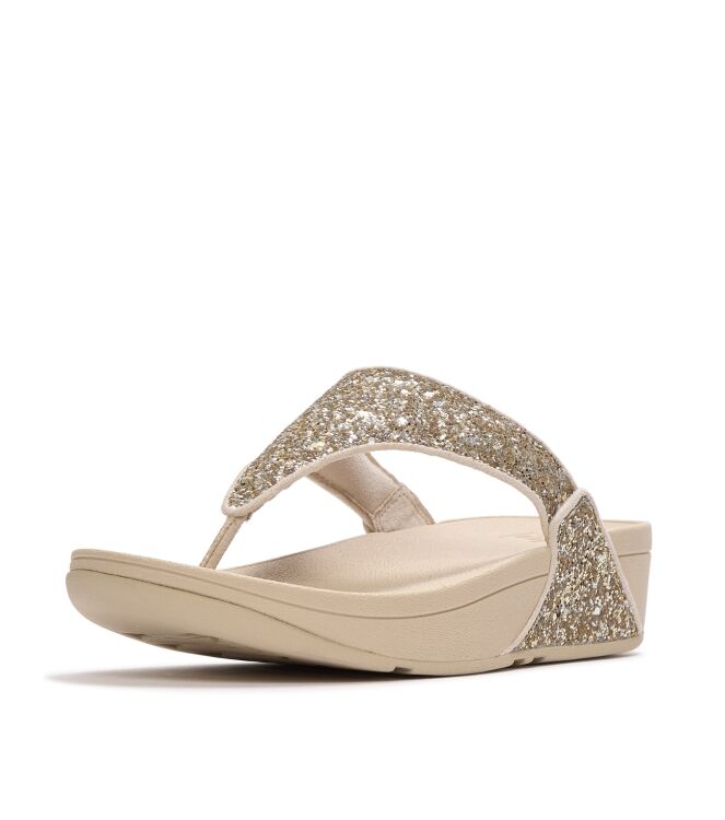FitFlop lulu multi-tonal glitter toe-post sandals platino/silver Direct leverbaar uit de webshop van www.meijerink-schoenen.nl/