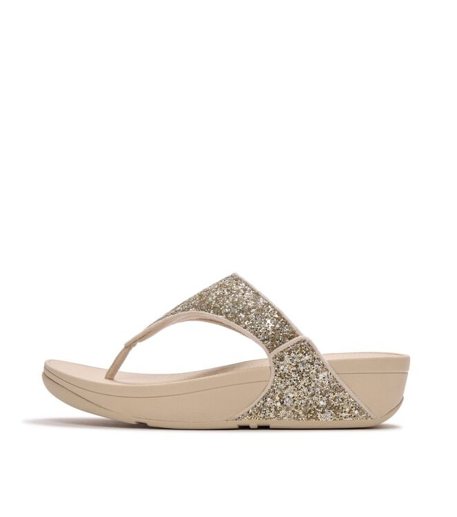 FitFlop lulu multi-tonal glitter toe-post sandals platino/silver Direct leverbaar uit de webshop van www.meijerink-schoenen.nl/