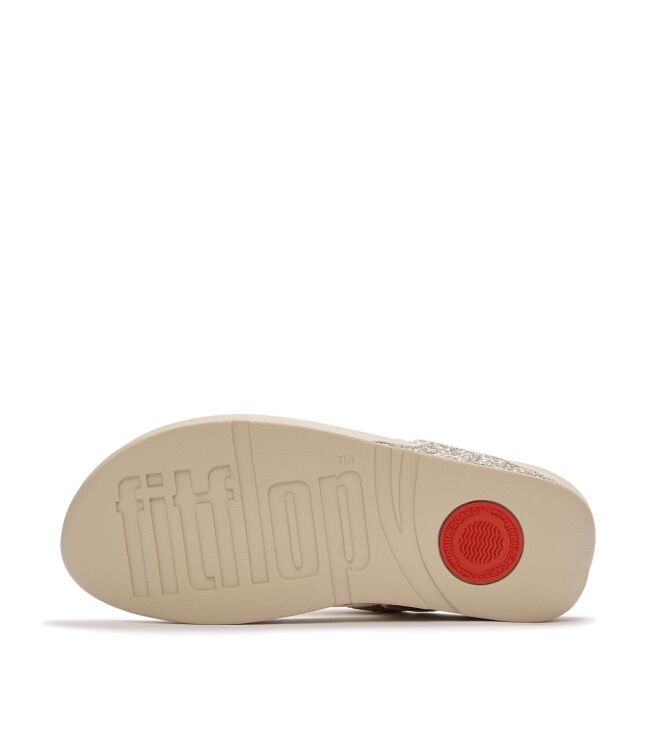 FitFlop lulu multi-tonal glitter toe-post sandals platino/silver Direct leverbaar uit de webshop van www.meijerink-schoenen.nl/