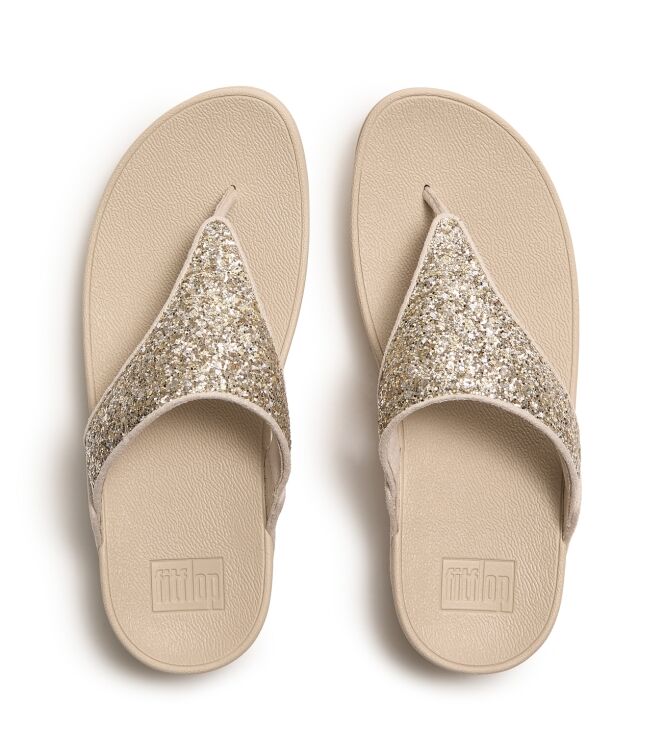 FitFlop lulu multi-tonal glitter toe-post sandals platino/silver Direct leverbaar uit de webshop van www.meijerink-schoenen.nl/