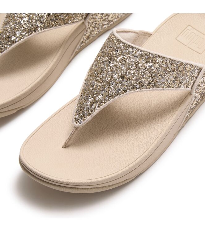 FitFlop lulu multi-tonal glitter toe-post sandals platino/silver Direct leverbaar uit de webshop van www.meijerink-schoenen.nl/