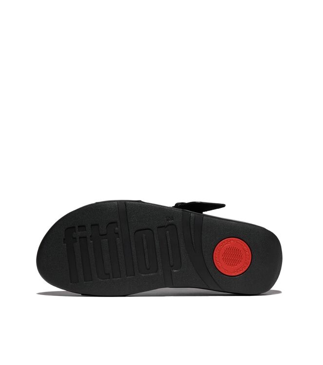 FitFlop lulu resin-buckle leather back-strap sandals all black Direct leverbaar uit de webshop van www.meijerink-schoenen.nl/