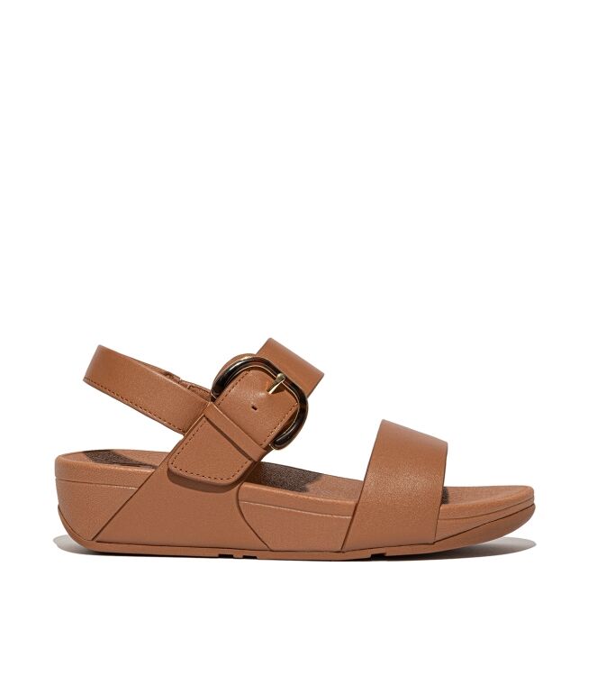 FitFlop<sup>TM</sup> lulu resin-buckle leather back-strap sandals deep tan Direct leverbaar uit de webshop van www.meijerink-schoenen.nl/
