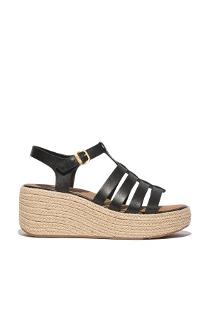 FitFlop Platfforms Espadr. Leather Fisherman Wedge Sandals 