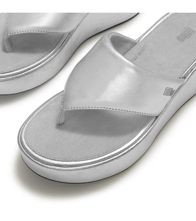 FitFlop platfforms wedge toe-post sandals silver Direct leverbaar uit de webshop van www.meijerink-schoenen.nl/
