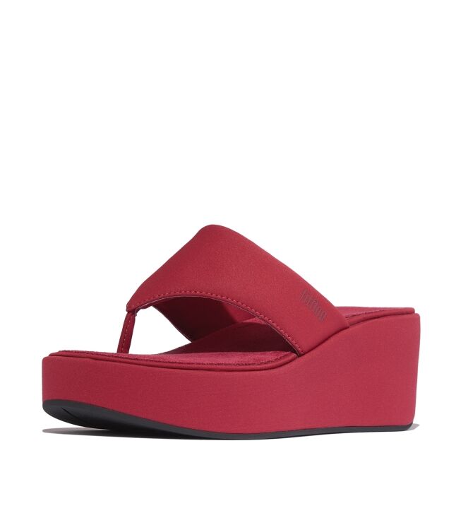 FitFlop platfforms wedge toe-post sandals burnt berry Direct leverbaar uit de webshop van www.meijerink-schoenen.nl/