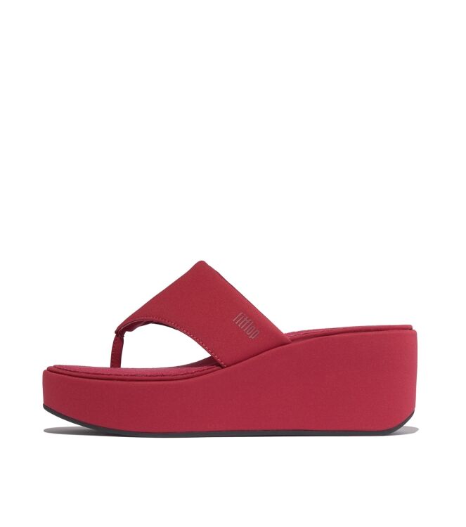 FitFlop platfforms wedge toe-post sandals burnt berry Direct leverbaar uit de webshop van www.meijerink-schoenen.nl/