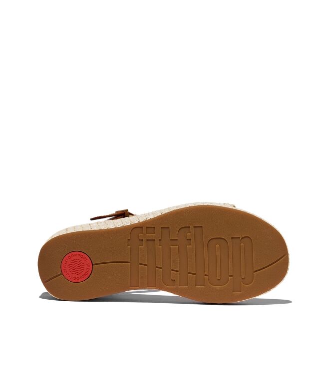 FitFlop platfforms woven wedge ankle-strap sandals deep tan/ivory Direct leverbaar uit de webshop van www.meijerink-schoenen.nl/