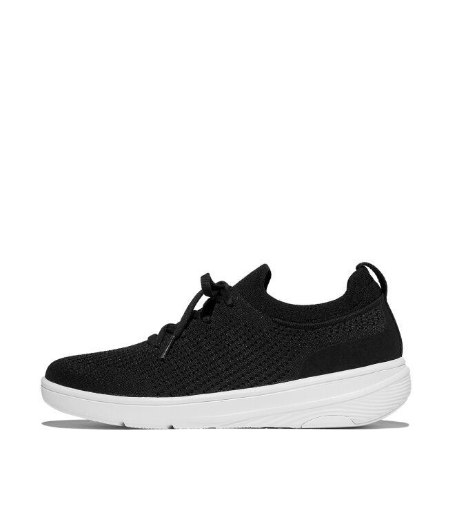 FitFlop super-q knit slip-on laced sneakers black Direct leverbaar uit de webshop van www.meijerink-schoenen.nl/