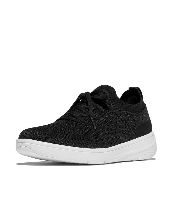 FitFlop super-q knit slip-on laced sneakers black Direct leverbaar uit de webshop van www.meijerink-schoenen.nl/