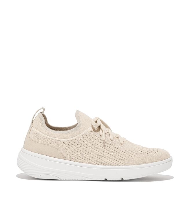 FitFlop super-q knit slip-on laced sneakers paris beige Direct leverbaar uit de webshop van www.meijerink-schoenen.nl/