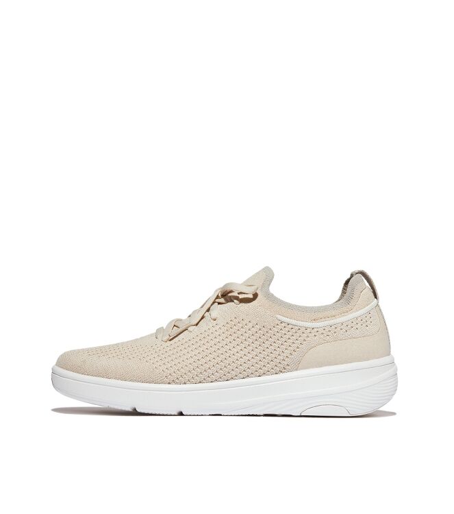 FitFlop super-q knit slip-on laced sneakers paris beige Direct leverbaar uit de webshop van www.meijerink-schoenen.nl/