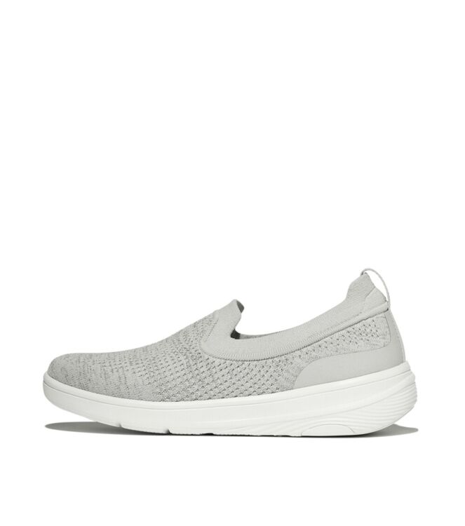 FitFlop super-q knit slip-ons arctic grey/silver Direct leverbaar uit de webshop van www.meijerink-schoenen.nl/
