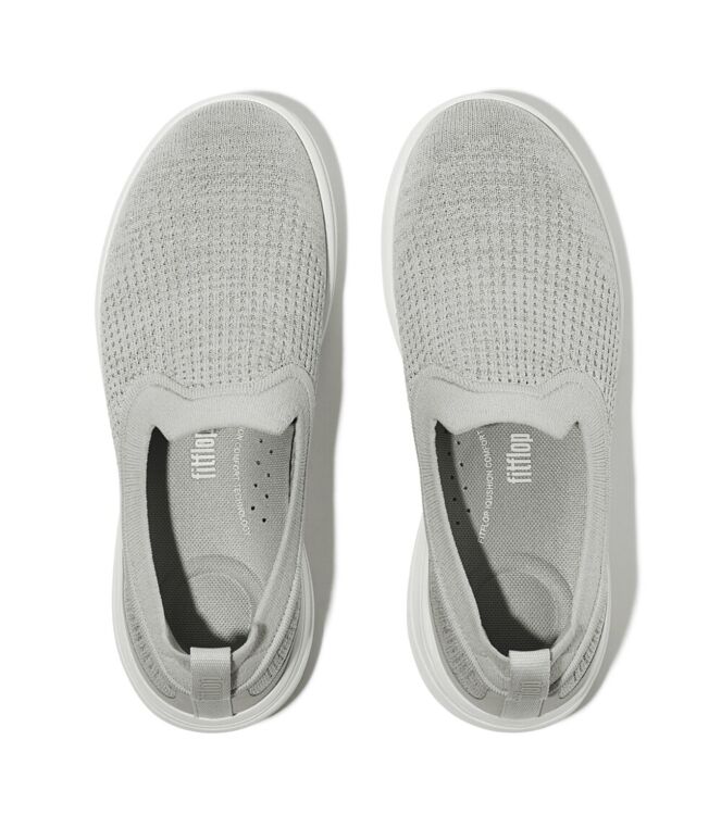 FitFlop super-q knit slip-ons arctic grey/silver Direct leverbaar uit de webshop van www.meijerink-schoenen.nl/