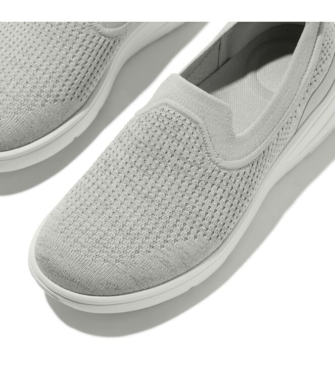 FitFlop super-q knit slip-ons arctic grey/silver Direct leverbaar uit de webshop van www.meijerink-schoenen.nl/