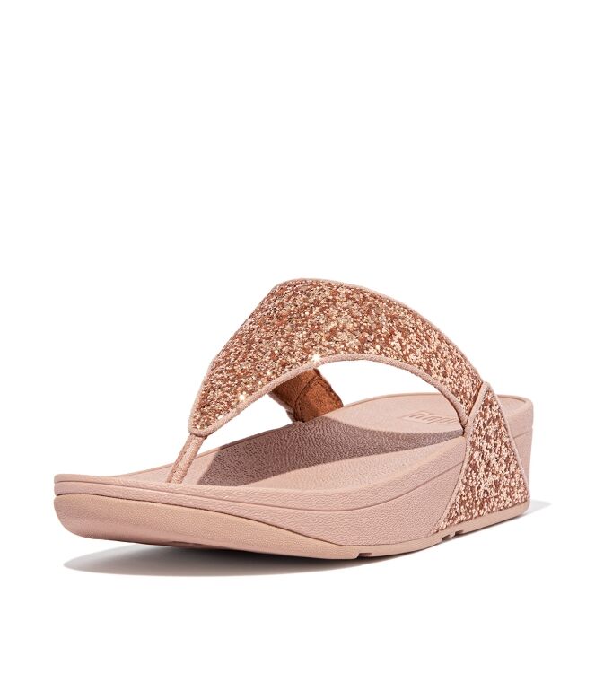 FitFlop lulu glitter toe-thongs pu glitter rose gold Direct leverbaar uit de webshop van www.meijerink-schoenen.nl/