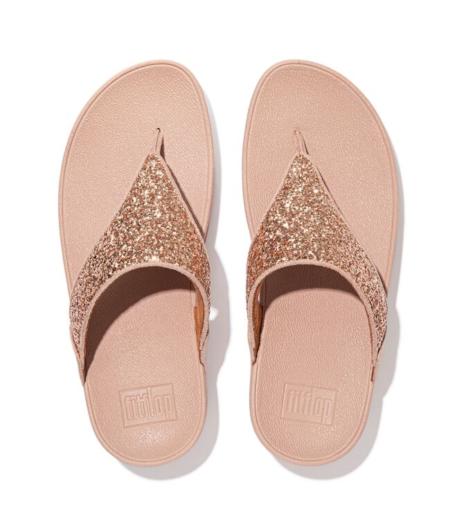 FitFlop lulu glitter toe-thongs pu glitter rose gold Direct leverbaar uit de webshop van www.meijerink-schoenen.nl/