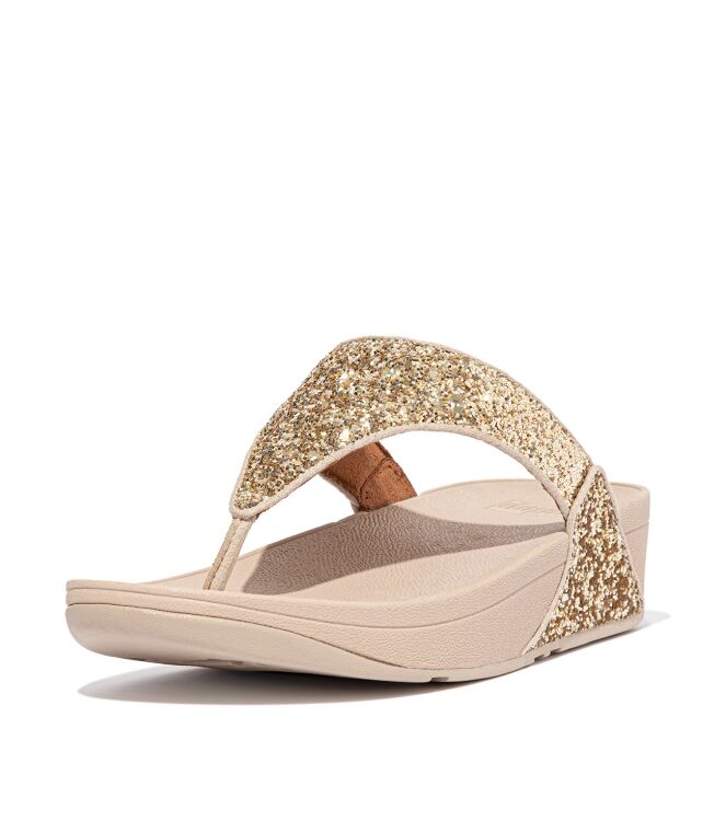 FitFlop lulu glitter toe-thongs pu glitter platino Direct leverbaar uit de webshop van www.meijerink-schoenen.nl/