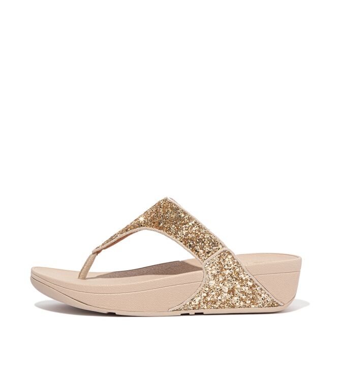 FitFlop lulu glitter toe-thongs pu glitter platino Direct leverbaar uit de webshop van www.meijerink-schoenen.nl/
