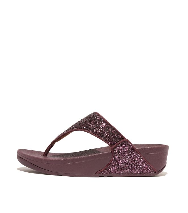 FitFlop lulu glitter toe-thongs pu glitter metallic mauve wine Direct leverbaar uit de webshop van www.meijerink-schoenen.nl/