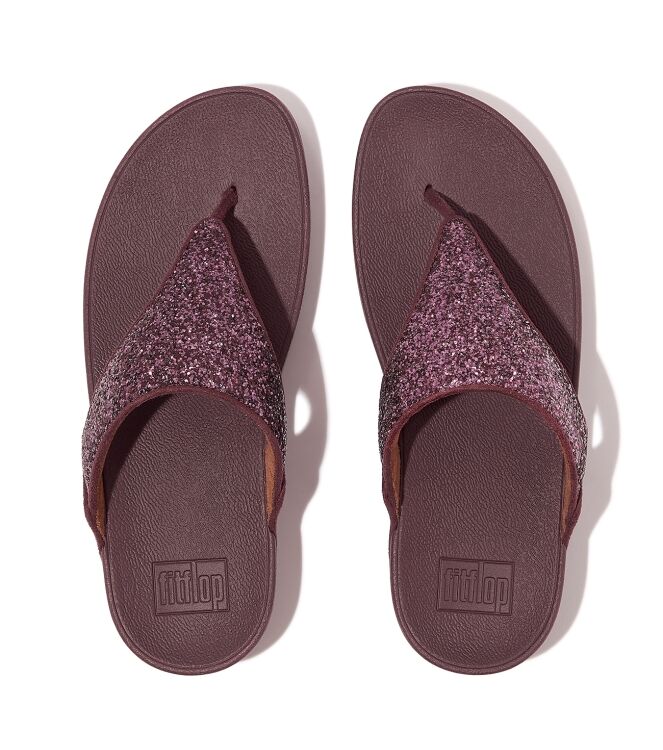 FitFlop lulu glitter toe-thongs pu glitter metallic mauve wine Direct leverbaar uit de webshop van www.meijerink-schoenen.nl/