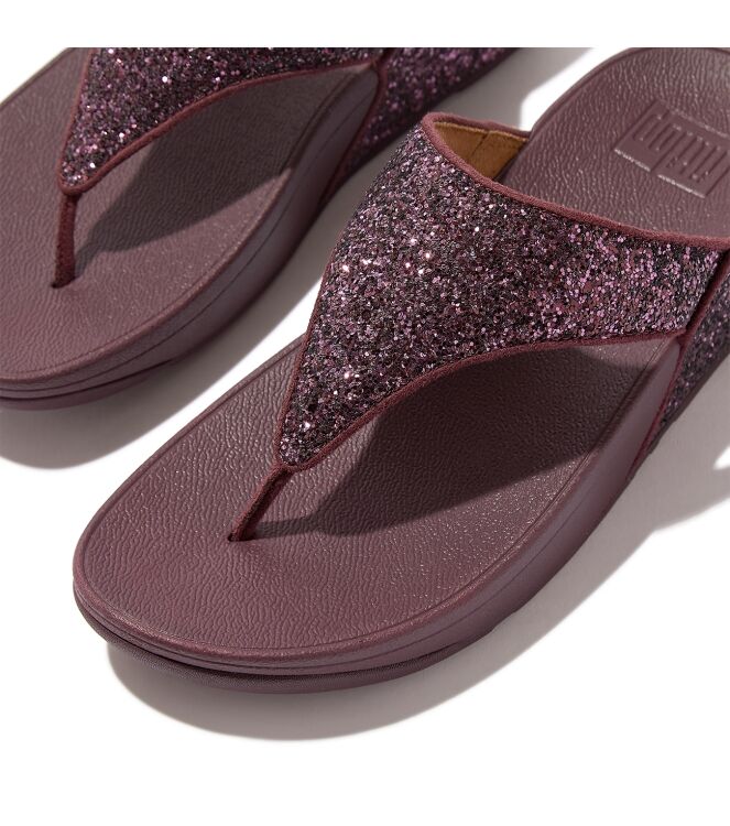 FitFlop lulu glitter toe-thongs pu glitter metallic mauve wine Direct leverbaar uit de webshop van www.meijerink-schoenen.nl/