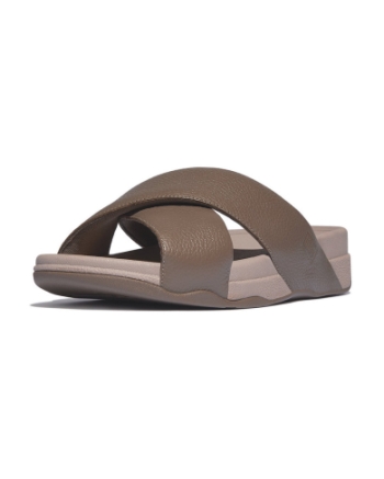FitFlop Surver Mens Tumbled Leather Cross java