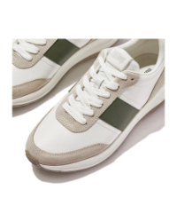 Fitflop F-mode FLow Sneaker white/safari green