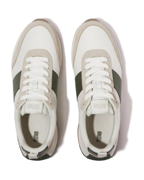 Fitflop F-mode FLow Sneaker white/safari green
