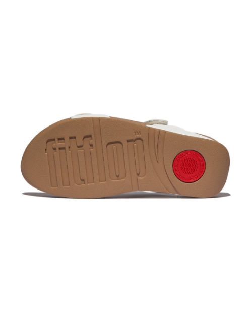 Lulu Adjustable Leather Slides urban white