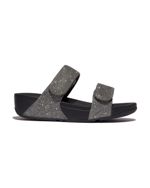 Lulu Adjustable Shimmerlux Slides pewter