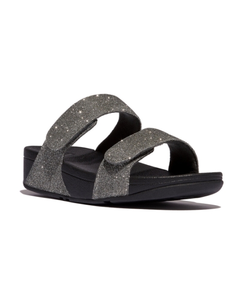 Lulu Adjustable Shimmerlux Slides pewter