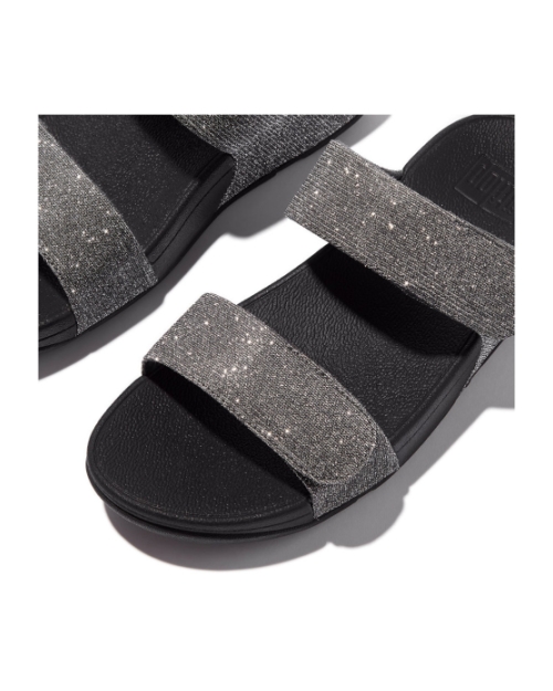 Lulu Adjustable Shimmerlux Slides pewter