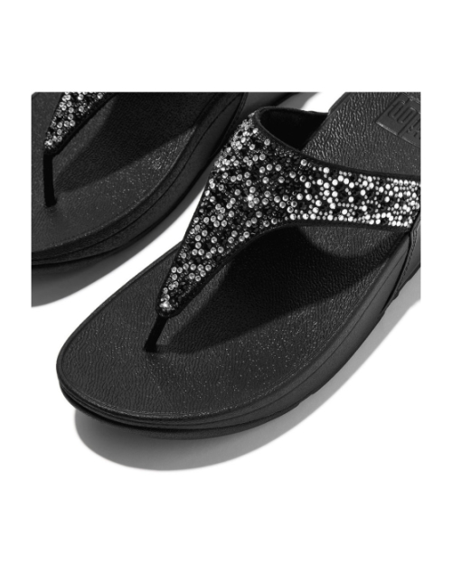 Lulu Crystal-Mix Toe-Post all black