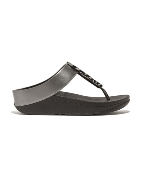 Halo Bead-Circle Metallic Toe-Post pewter black