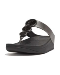 Halo Bead-Circle Metallic Toe-Post pewter black