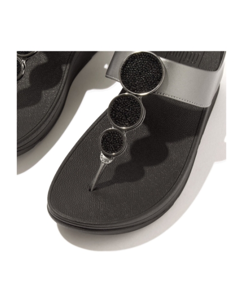 Halo Bead-Circle Metallic Toe-Post pewter black