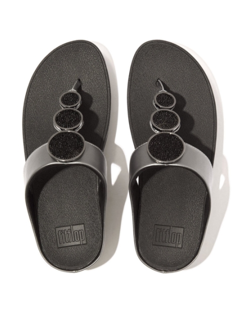 Halo Bead-Circle Metallic Toe-Post pewter black