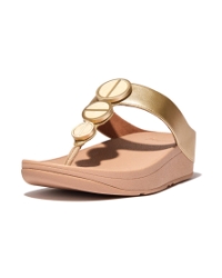 Halo Metallic-Trim Toe-Post Sandals platino