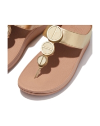 Halo Metallic-Trim Toe-Post Sandals platino
