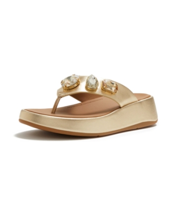 FitFlop F-Mode Utra-Jewel platino