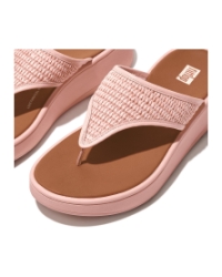 F-Mode Woven-Raffia Flatform Sandals pink salt