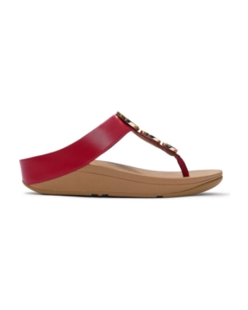 FitFlop Halo Bead-Circle Metallic Toe-Post burnt berry