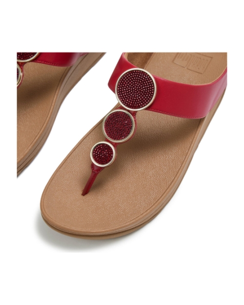 Halo Bead-Circle Metallic Toe-Post burnt berry