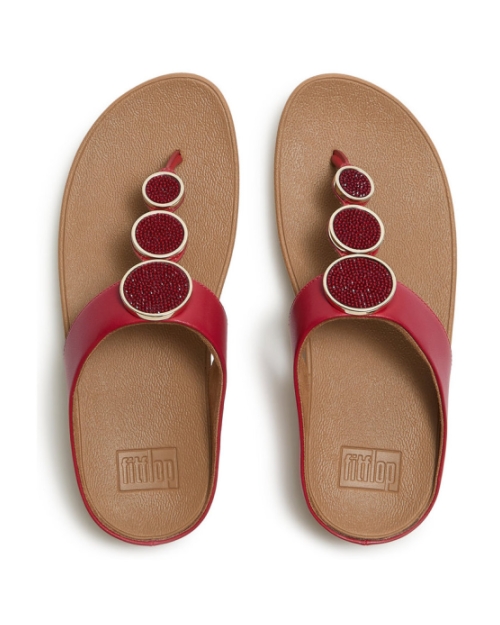 Halo Bead-Circle Metallic Toe-Post burnt berry