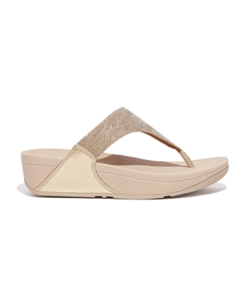 FitFlop Lulu Toe Post Geo Glitz platino