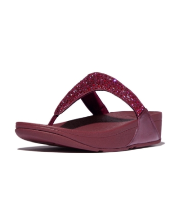 FitFlop Lulu Crystal-Mix Toe-Post luxe plum